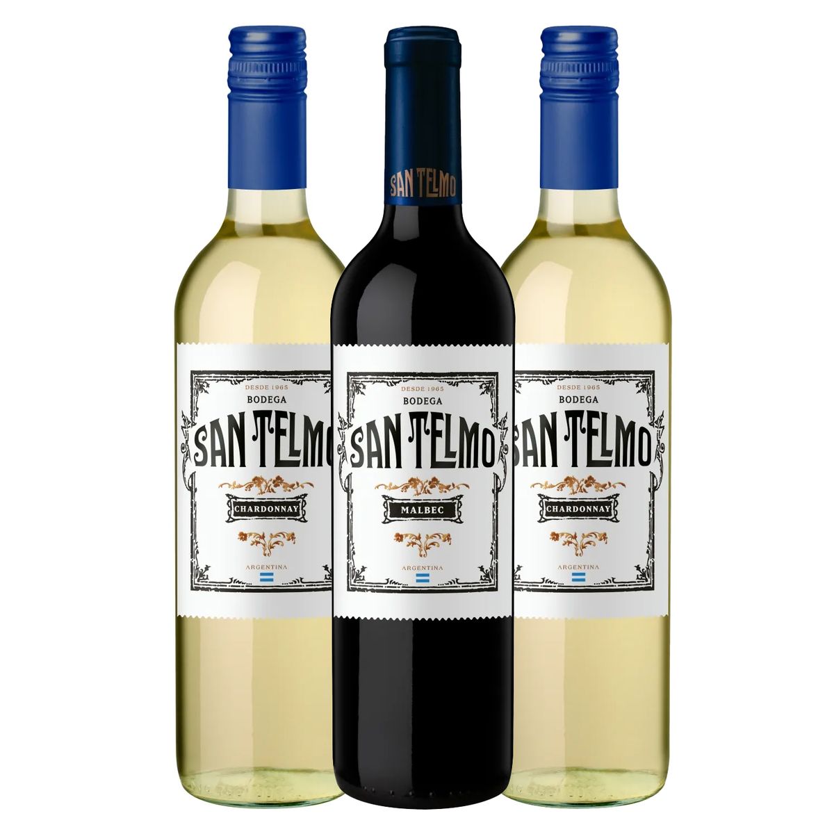 SAN TELMO - PACK 3 San Telmo Vino Chardonnay  Malbec  X 750ml