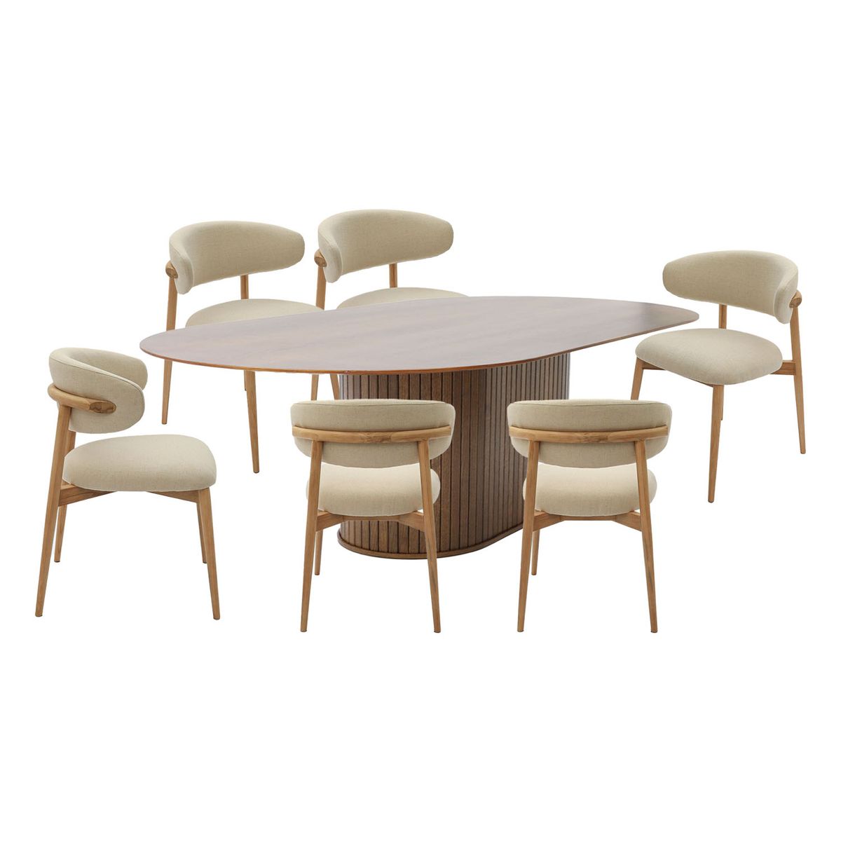 BASEMENT HOME - Juego de Comedor de Nola Lourdes 6 Sillas Nogal