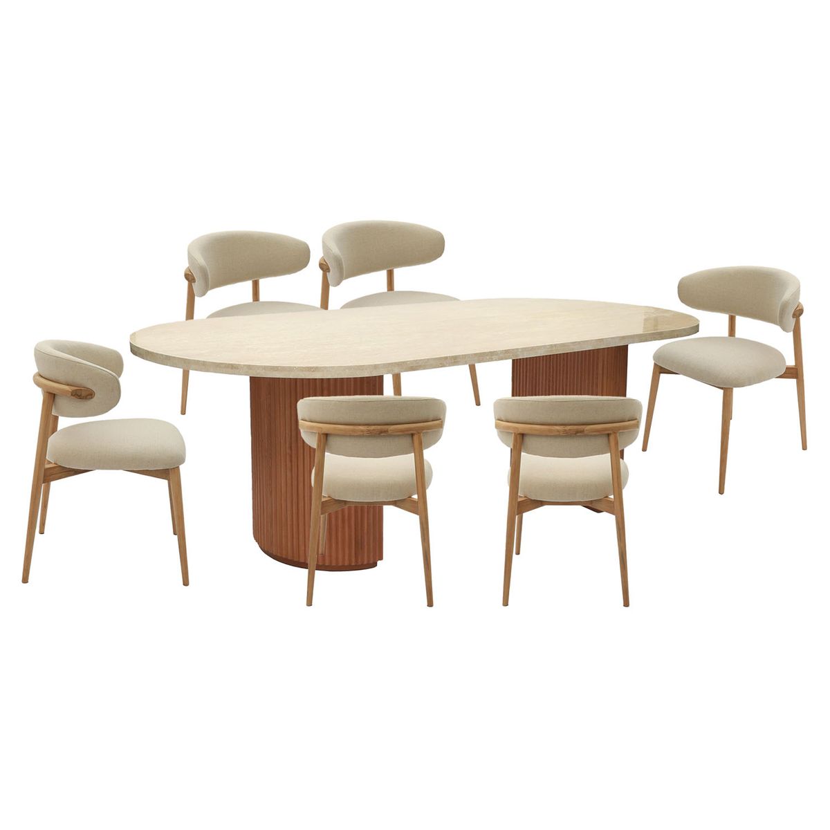 BASEMENT HOME - Juego de Comedor de Victoria Lourdes 6 Sillas