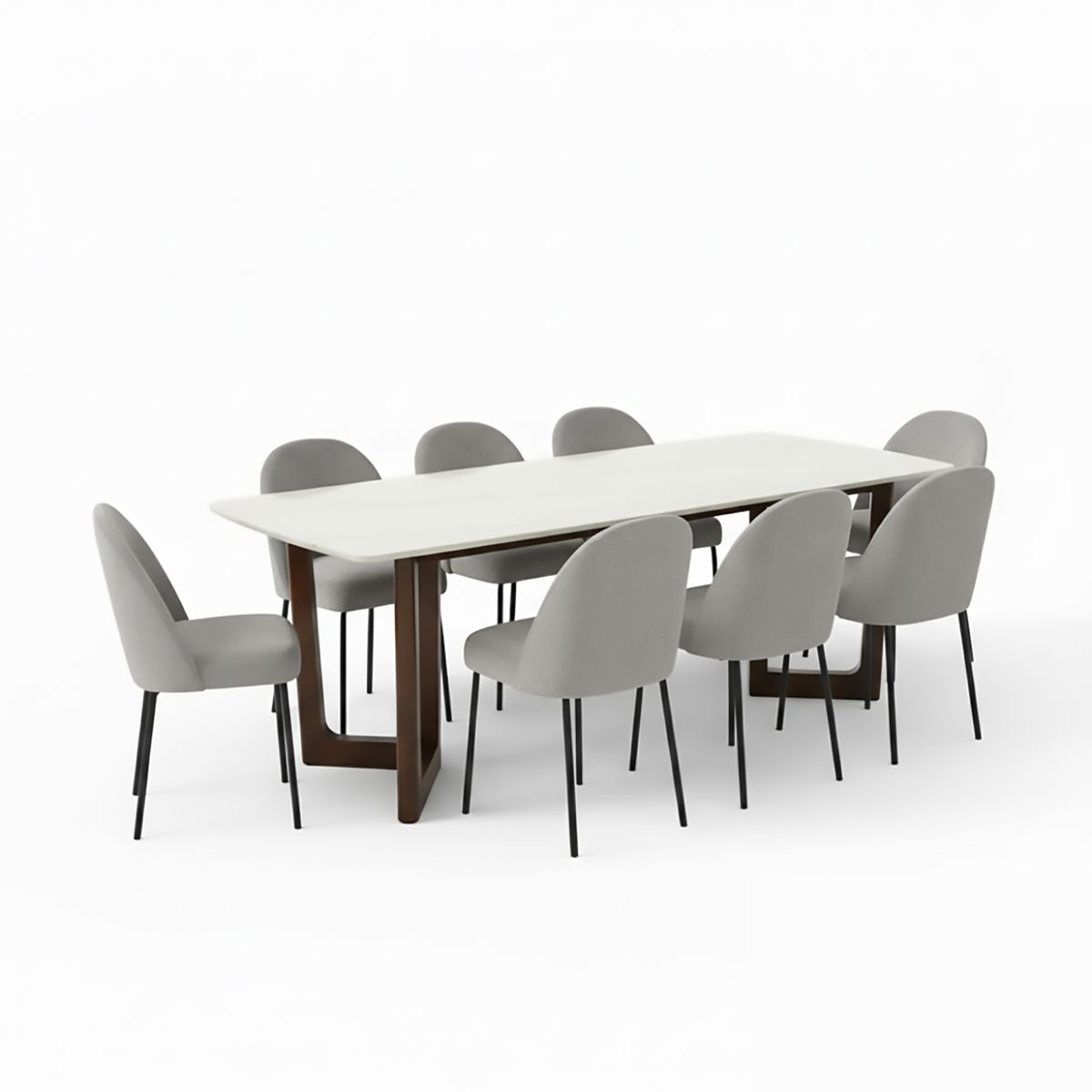 BASEMENT HOME - Juego de Comedor Sofía Creston 8 Sillas Gris