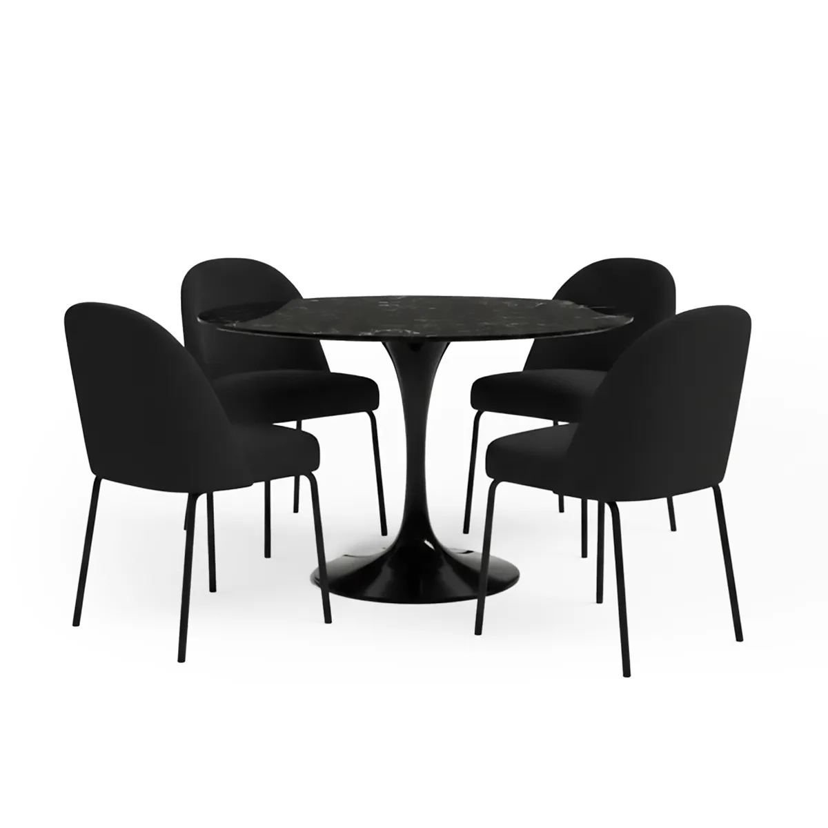 BASEMENT HOME - Juego de Comedor Ines Creston 4 Sillas Negro