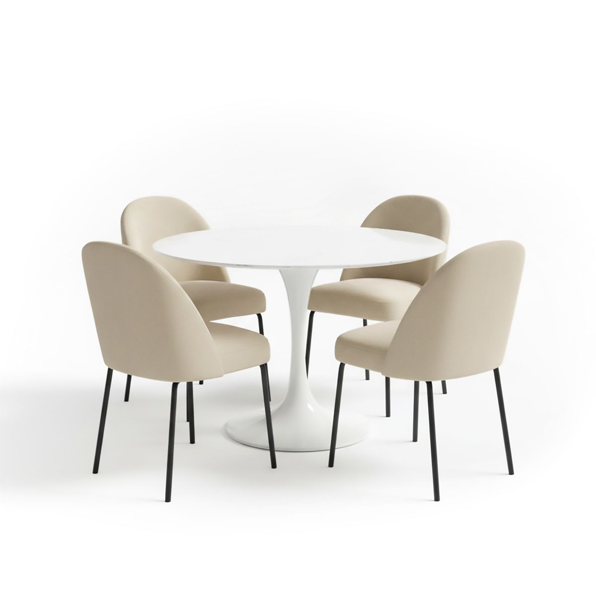 BASEMENT HOME - Juego de Comedor Ines Creston 4 Sillas Beige