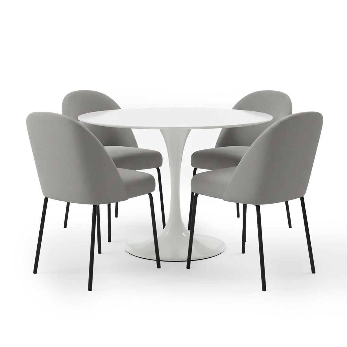 BASEMENT HOME - Juego de Comedor Ines Creston 4 Sillas Gris