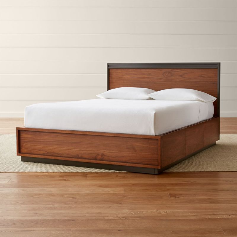 CRATE & BARREL - Cama Queen con Almacenamiento Blair