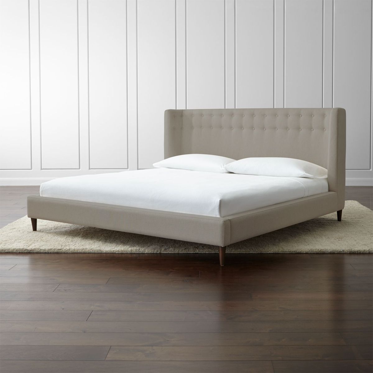 CRATE & BARREL - Cama King Gia Tapizada