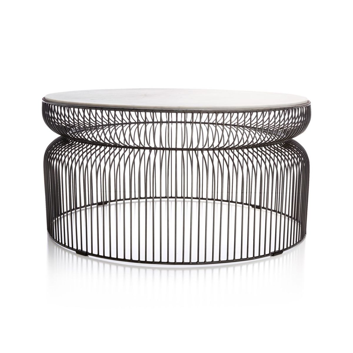 CRATE & BARREL - Mesa de Café Spoke con Tablero de Mármol