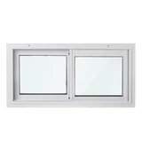 Ventanal corrediza aluminio vidrio simple económica 80 x 40 cm 2 hojas