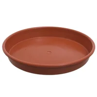 Plato para macetas de plástico marrón oscuro