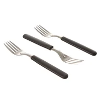 Tenedor x 3 piezas mango plástico negro