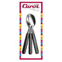 Pack de 3 cucharitas de té mango de plástico negro