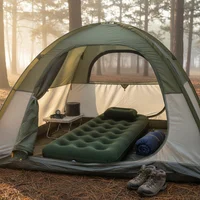 Colchón inflable de 1 plaza con inflador y almohada