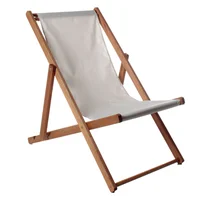 Reposera plegable de madera y lona crudo