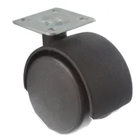 Rueda plast dual 53 mm c/base