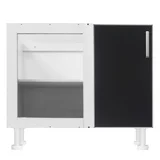 Bajo esquinero 98 x 82.5 cm Lugano 1 puerta negro aluminio