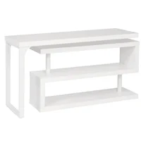 Escritorio en L Barcelona aglomerado melamina 2 estantes blanco