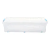 Caja plástica con ruedas transparente 48 Lts.
