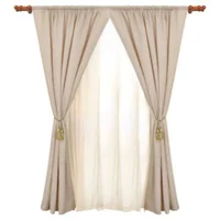 Set de 6 cortinas de tela café 145 x 220 cm