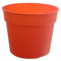 Maceta circular de plástico naranja