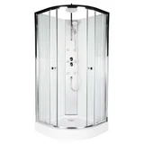 Cabina de ducha curva 90 x 90 cm con columna y duchador