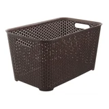 Cesto de ropa símil rattán marrón 29 x 54 cm
