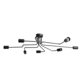 Lampara de techo colgante negra 8 luces E27