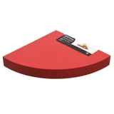 Estante de madera flotante esquinero rojo 25 x 25 x 3.8 cm