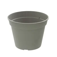 Maceta circular de plástico gris
