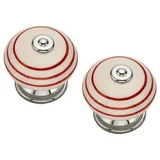 Set 2 perilla porcelana 40mm r-rojo
