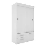 Placard Juvenil 2 puertas corredizas con 2 cajones blanco 120 x 200 x 58 cm