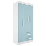 Placard Juvenil 3 puertas con 2 cajones celeste 90 x 180 x 53 cm