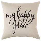 Almohadón decorativo My Happy Place 40 x 40 cm natural y negro