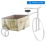 Triciclo decorativo Vintage de madera y hierro multicolor