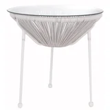 Mesa de exterior Cozumel ratán 50 cm Blanca