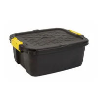 Caja organizadora de plástico con tapa 24 L negra 20 x 50 x 40 cm