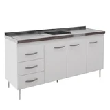 Bajo Mesada Moscu 3 puertas 160cm ancho Blanco