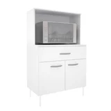 Mueble porta microondas Moscú bajo 2 puertas 1 cajón blanco 80cm