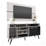 Rack + Panel para TV Oslo roble blanco negro