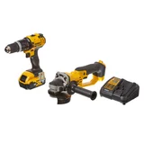 Taladro percutor + amoladora inalámbrica