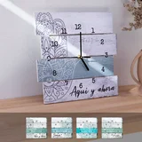 Reloj de pared cuadrado de madera