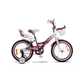 Bicicleta Flower rodado 14 fucsia y blanco