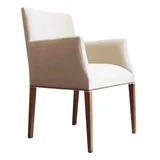 Sillón Vintage individual de lino beige