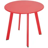 Mesa de exterior de apoyo redonda 50 cm roja