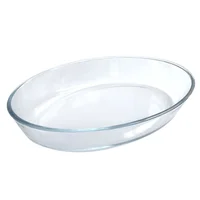 Fuente ovalada de vidrio 34.7 x 23.9 x 6.5 cm