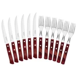 Set de 12 cubiertos polywood rojo