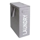 Cesto organizador de ropa con tapa de tela Gris