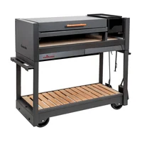 Parrilla a carbón Gaucha con tapa y ruedas