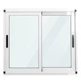 Ventana corrediza aluminio vidrio simple 100 x 90 cm 2 hojas