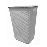 Cesto de ropa con tapa blanco 60 Lts.