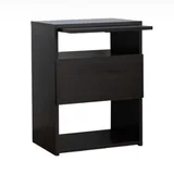 Mesa de luz con 1 cajón y desayunador wengue