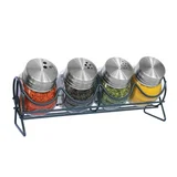 Pack de 4 especieros con soporte de acero inoxidable